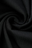 Robes de jupe en une étape à col rond en maille noire et sexy