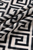 Zwart-wit sexy print patchwork halve coltrui magere jumpsuits