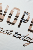 Камуфляж Повседневный принт с разрезом Письмо O-образный вырез с длинным рукавом Из двух частей
