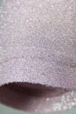 Patchwork solido sexy viola chiaro con cintura Abito irregolare con scollo a V asimmetrico Abiti taglie forti