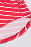 Graue Mischung Casual Slip Striped Print Zweiteiler Stripe Plus Size