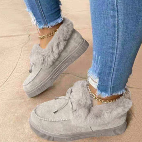 Grey Casual Round Keep Warm Shoes