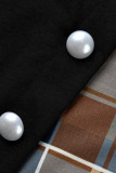 Paarse mode-casual print patchwork jurk met O-hals en korte mouwen