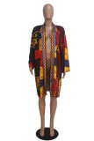 Multicolor Fashion Casual Print Cardigan Outerwear
