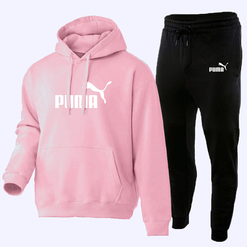 

Pink Fashion Sportswear Print Split Joint Hooded Collar Long Sleeve Two Pieces