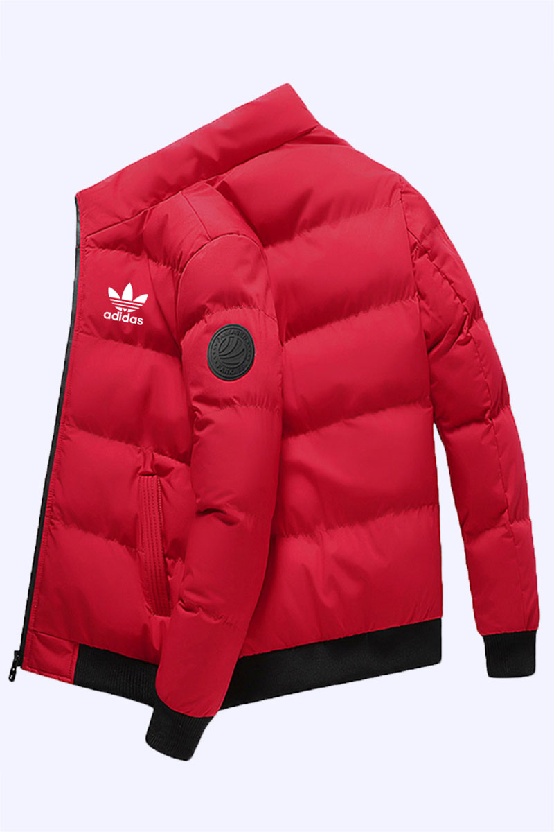 

Red Fashion Casual Print Split Joint Mandarin Collar Outerwear