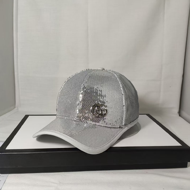 

Silver Fashion Casual Solid Sequins Hat