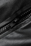 Black Fashion Sexy Solid Strap Design Vierkante Kraag Sling Jurk