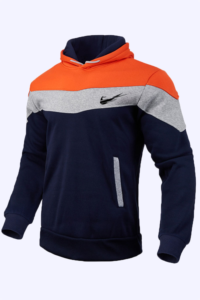 

Orange Fashion Sportswear Print Split Joint Hooded Collar Tops