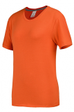 オレンジファッションストリートプリントレターOネックTシャツ