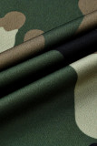 Camouflage Mode Lässig Briefdruck Camouflage Brief Rollkragenpullover Plus Size Set