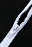 Green Fashion Casual Sportswear Zipper Collar Long Sleeve Regular Sleeve Patchwork Plus Size Set