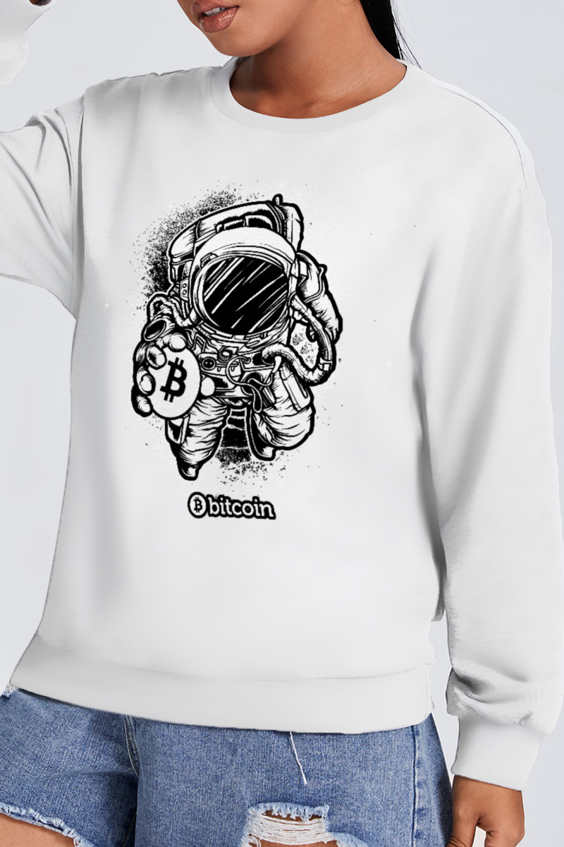 

White Casual Daily Print Split Joint O Neck Tops