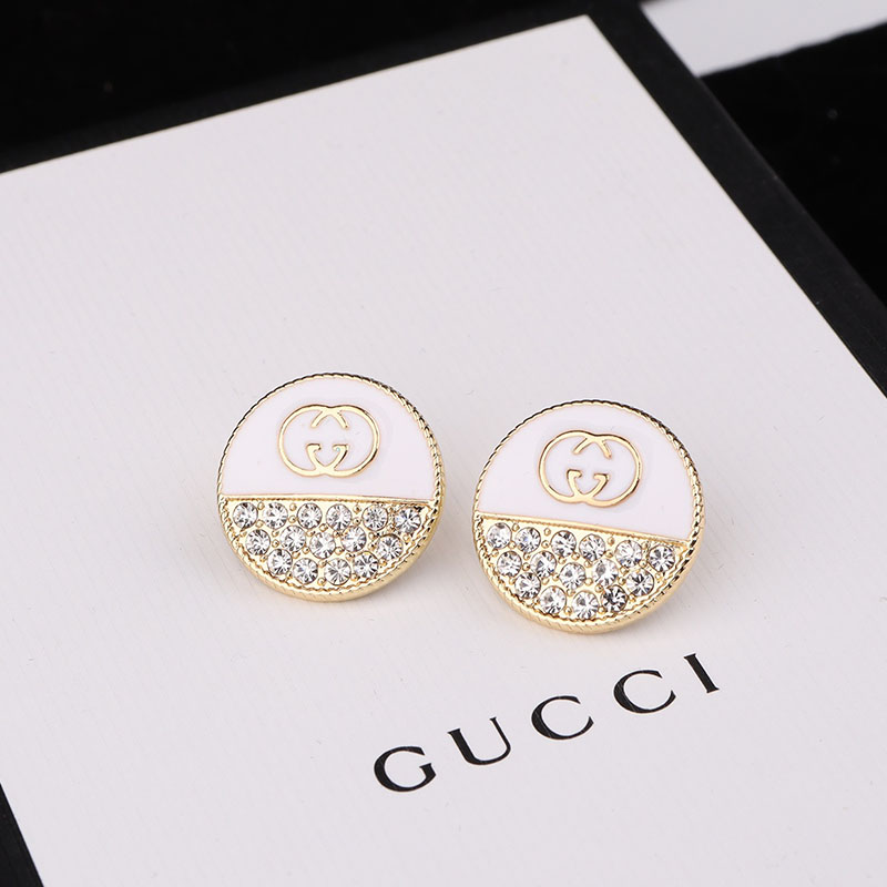 

White Fashion Simplicity Letter Hot Drill Earrings