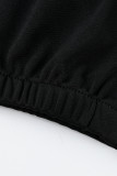 Серый сексуальный однотонный выдолбленный лоскутный воротник с капюшоном и длинными рукавами из двух частей