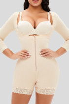 Apricot Fashion Sexy Solid Split Joint Zipper Bustiers