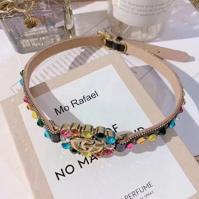 

Colour Fashion Celebrities Letter Split Joint Hot Drill Collar