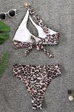 Maillots de bain patchwork léopard sexy à imprimé léopard