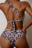 Leopardtryck Sexiga Leopard Patchwork-badkläder