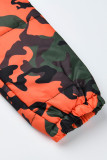Orange Mandarin Col Camouflage Autres Manches Longues Blazer & Costumes & Veste