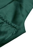 Зеленые сексуальные однотонные лоскутные платья с разрезом на тонких бретельках и юбкой в ​​один шаг