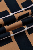 Blu casual scozzese veneziano abiti a due pezzi manica lunga regolare due pezzi
