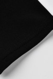 Серый модный повседневный однотонный базовый воротник на молнии с коротким рукавом из двух частей