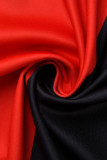 Blå Röd Mode Casual Print Tvådelade Kostymer O Neck Plus Storlek Två delar