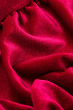 Rode sexy effen patchwork vouw vierkante kraag eenstaps rokjurken