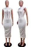 Белая сексуальная ажурная водолазка с принтом в стиле пэчворк, одношаговая юбка, платья