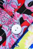многоцветный сексуальный модный рукав «летучая мышь» с длинными рукавами и круглым вырезом асимметричный асимметричный патч до середины икры