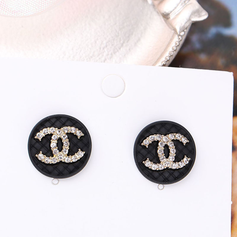 

Black Fashion Street Patchwork Hot Drill Earrings