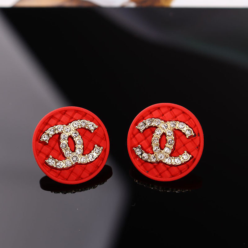 

Red Fashion Street Patchwork Hot Drill Earrings