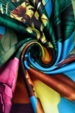 Robes à manches longues multicolores à col en V et à imprimé décontracté