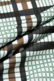 Зеленый Повседневный уличный принт в стиле пэчворк Прямые прямые брюки с завышенной талией в стиле пэчворк
