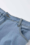 The cowboy blue fashion casual jeans plus size rasgado