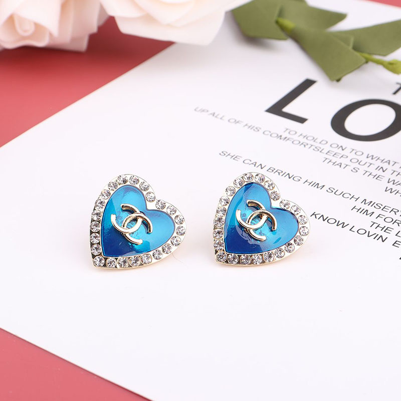 

Blue Fashion Street Patchwork Hot Drill Earrings