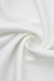 ホワイト ファッション カジュアル ソリッド パッチワーク タートルネック トップス