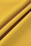グレー カジュアル ソリッド 刺繍 パッチワーク タートルネック ワン ステップ スカート ドレス