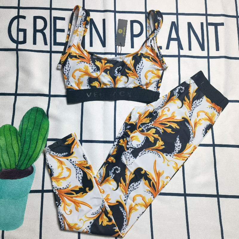 

Yellow Fashion Sexy Print Split Joint Swimwears