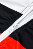 Черный модный сексуальный активный пэчворк с принтом сплошной прямой длинный рукав из двух частей
