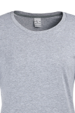 Серые модные футболки с круглым вырезом в стиле пэчворк с уличным принтом