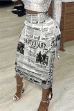 Camouflage Fashion Casual Print Draw String Regelmäßige Röcke mit hoher Taille