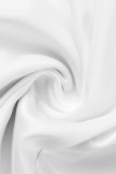 Witte sexy effen patchwork asymmetrische pailletten asymmetrische kraag one-step rokjurken