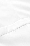 Blanc Sexy solide Patchwork asymétrique paillettes col asymétrique une étape jupe robes