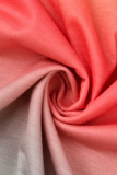 Manica lunga dritta asimmetrica con stampa patchwork rosa sexy due pezzi