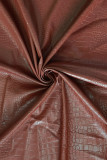 Borgonha sexy sólido oco para fora retalhos zíper em linha reta cintura alta reta cor sólida bottoms