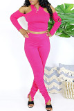 Розово-красная мода Твердые спинки с перекрестными ремешками Сложите воротник с капюшоном с длинным рукавом из двух частей