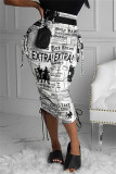 Камуфляжная модная повседневная юбка с завязками и высокой талией с принтом