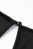 ブラックファッションセクシーなパッチワークスパンコールVネックプラスサイズのジャンプスーツ